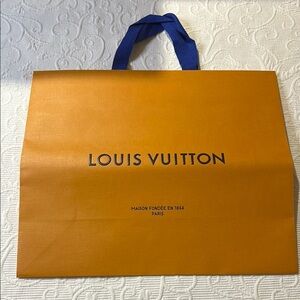 Louis Vuitton Tangerine Bag with Navy Handles